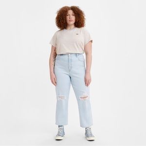 Levi’s ribcage straight ankle jeans light wash distressed women’s plus size 16w